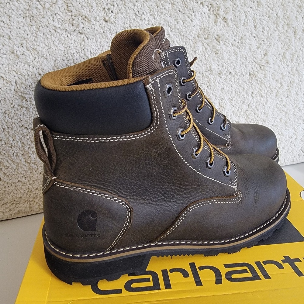 Carhartt Boots Frontier Women's 6" Leather Safety Toe, Water Resistant Size 10 - Picture 3 of 16